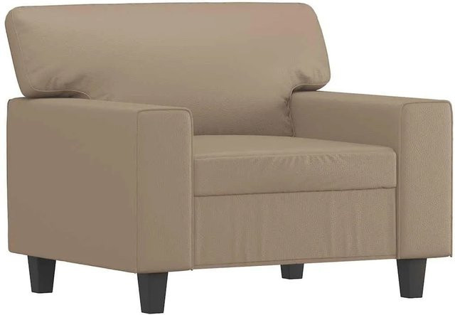 vidaXL Sessel in Cappuccino-Braun aus Kunstleder mit Armlehnen und Metallgestell - Bild 1