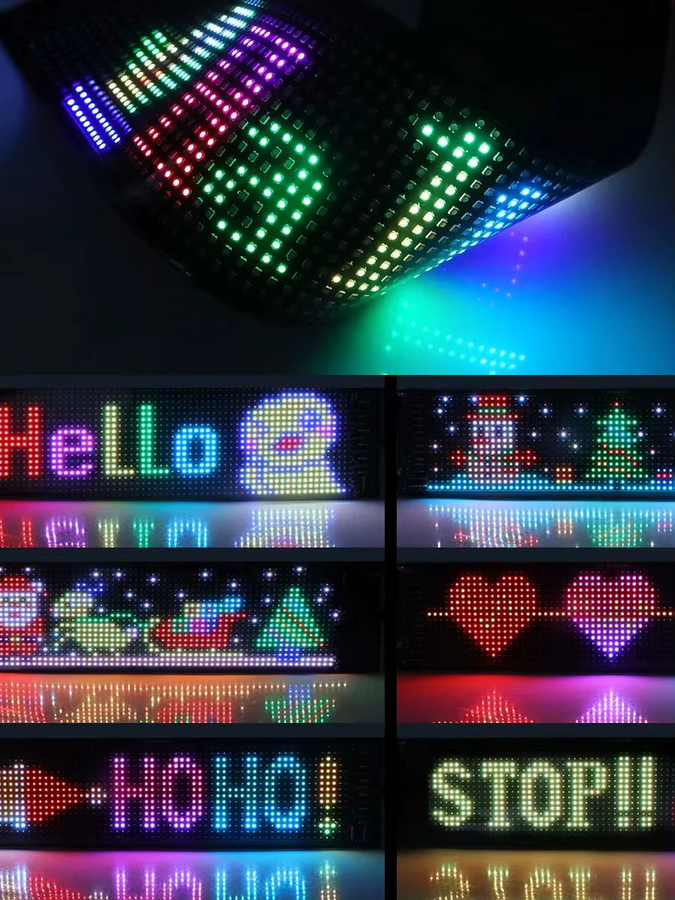 VASTFIRE LED-Matrix-Pixel-Panel Flexible RGB Werbeleuchte mit Lauftext-Anzeige in Schwarz - Bild 6