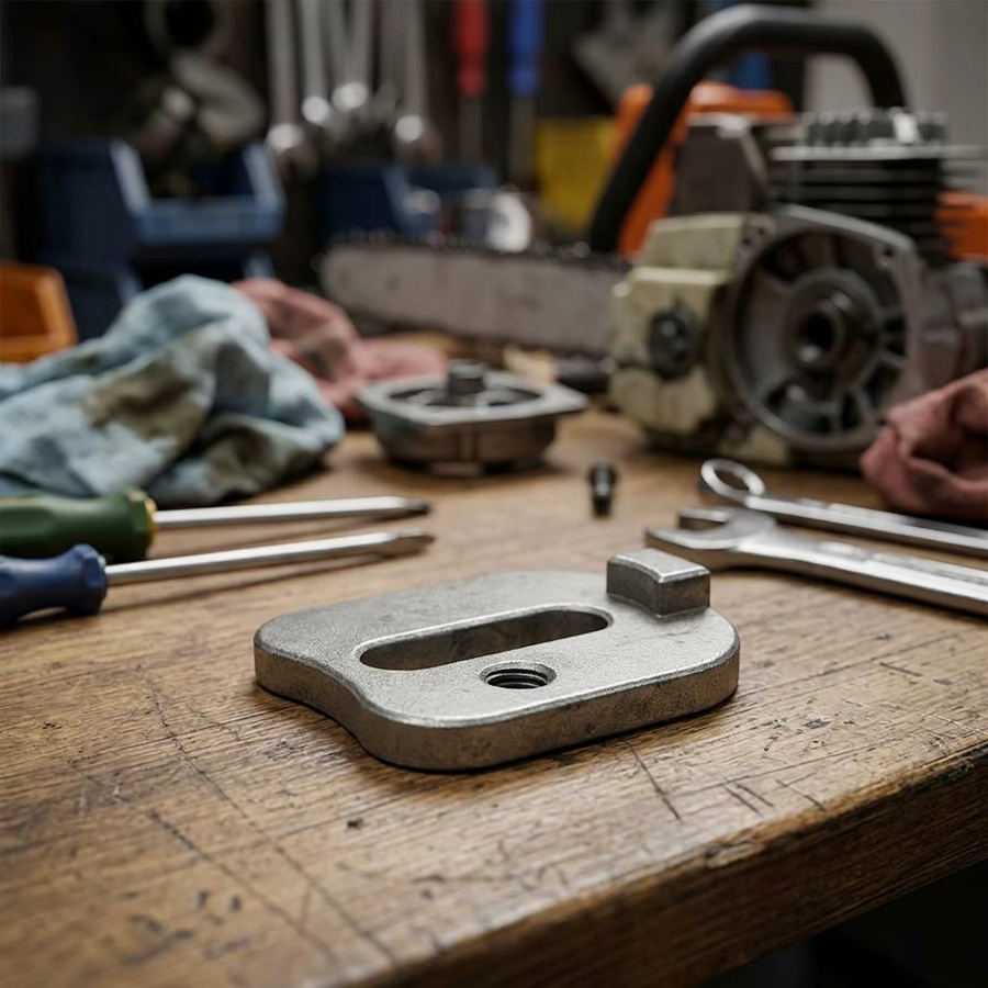 VIBRATITE Kettensägen-Spannungsregler-Block aus Aluminiumlegierung in Silber für 10, 12 und 16 Zoll elektrische Kettensägen - Bild 2
