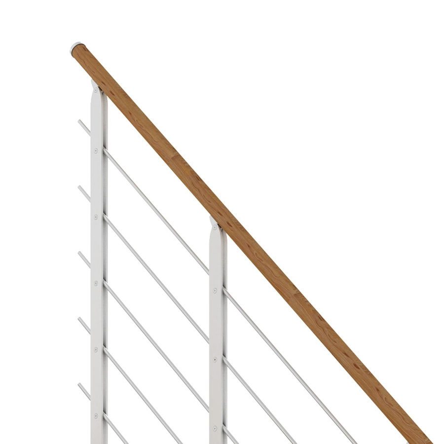 Dolle Mittelholmtreppe Sydney gerade mit 11 Stufen in Eiche und weißen Metallteilen - Bild 1