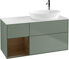 V&B Waschtischunterschrank Finion mit Wandbeleuchtung in Weiß lackiert, B/T/H: 120 x 60,3 x 50,1 cm - Bild 1