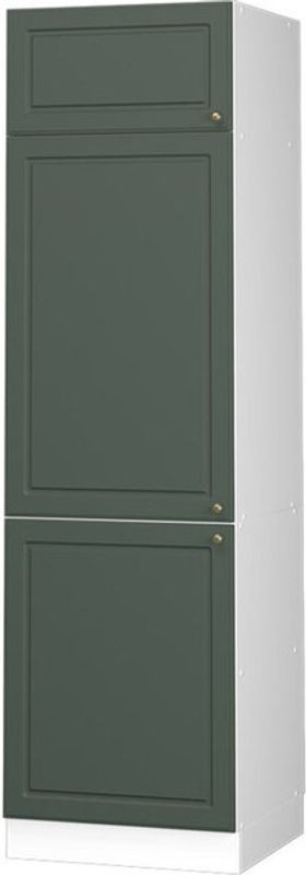 Vicco Kühlumbauschrank Fame-line Landhaus in Grün-Weiß mit Drehtüren, Breite: 60 cm, Höhe: 206,8 cm, Tiefe: 58 cm - Bild 1
