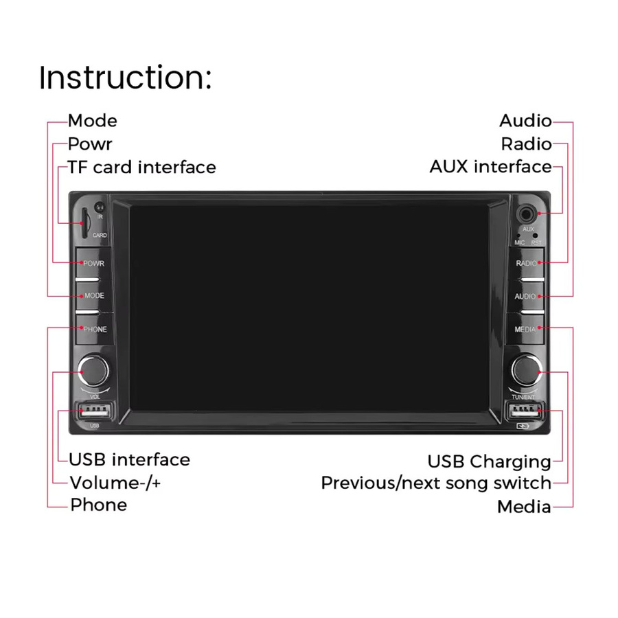 AUTOSHARK Universal Carplay und Android Auto Multimedia Player mit RDS Radio für Toyota MR2 RAV4 Prado Terios Corolla Hilux Vitz Camry - Bild 3