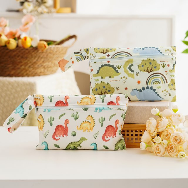 Elinfant 2er-Set wasserdichte Mini-Wickeltaschen in Multicolour, waschbare Aufbewahrungstaschen für Damenbinden, Kosmetik und Kleingeld - Bild 1