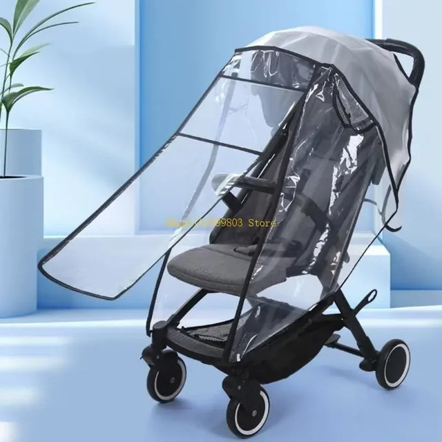 Universeller Kinderwagen-Regenschutz J0MF in Transparent, winddichter Schutzschild mit einfacher Installation - Bild 1