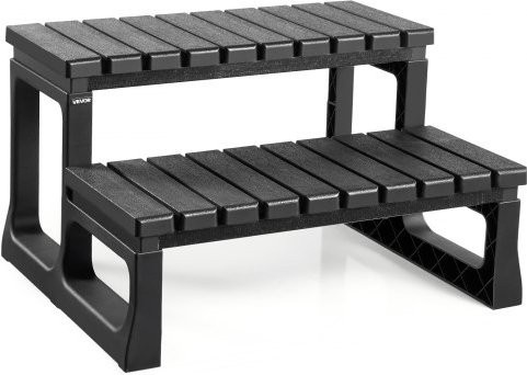 VEVOR Hot Tub Step 2-stufige Spa Treppe für Außenbereiche in Schwarz, Breite: 59,95 cm, Tragkraft: 145,2 kg - Bild 1