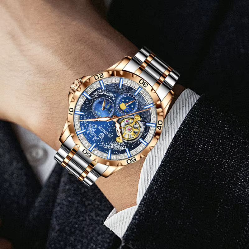 GLENAW Armbanduhr Automatik, Edelstahl, Blau, Herren - Bild 4