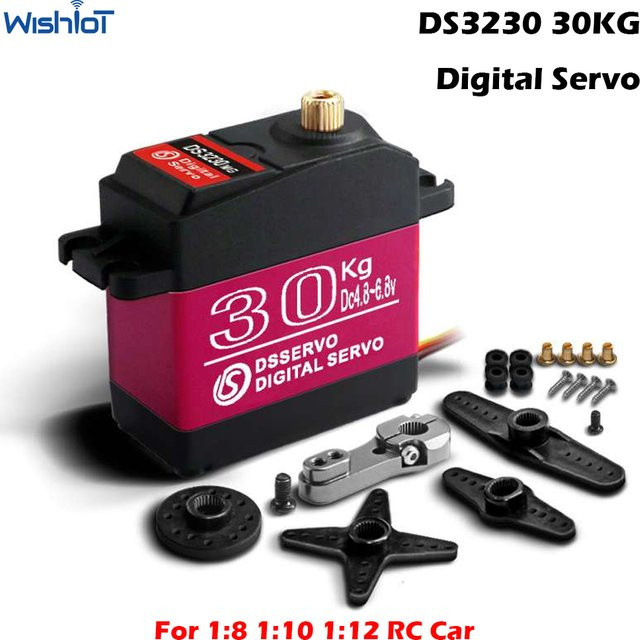 wishiot DS3230 PRO Digital Servo High Torque Full Metal Gear IP66 Waterproof 180/270 Degree für 1:8 1:10 1:12 RC Car Crawler Robot Metal - Bild 1