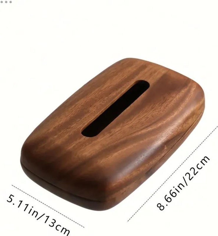 LEEAN Taschentuchboxhalter aus Walnussholz in Braun mit minimalistischem rechteckigem Design - Bild 1