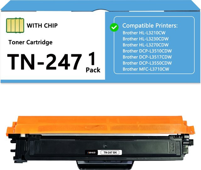 Brother TN247 Tonerkartusche Schwarz kompatibel mit HL-L3210CW L3230CDW DCP-L3510CDW L3517CDW L3550CDW MFC-L3710CW L3730CDN 3750CDW - Bild 1