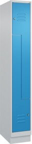 C+P Z-Spind Classic PLUS mit Sockel, 2 Fächer, Zylinderschloss, Farbe: Grau/Blau, H x B x T: 195 x 30 x 50 cm - Bild 1