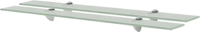 vidaXL Schweberegale aus gehärtetem Sicherheitsglas in Transparent, 2er-Set, B: 80 cm, T: 10 cm, H: 0,8 cm - Bild 1