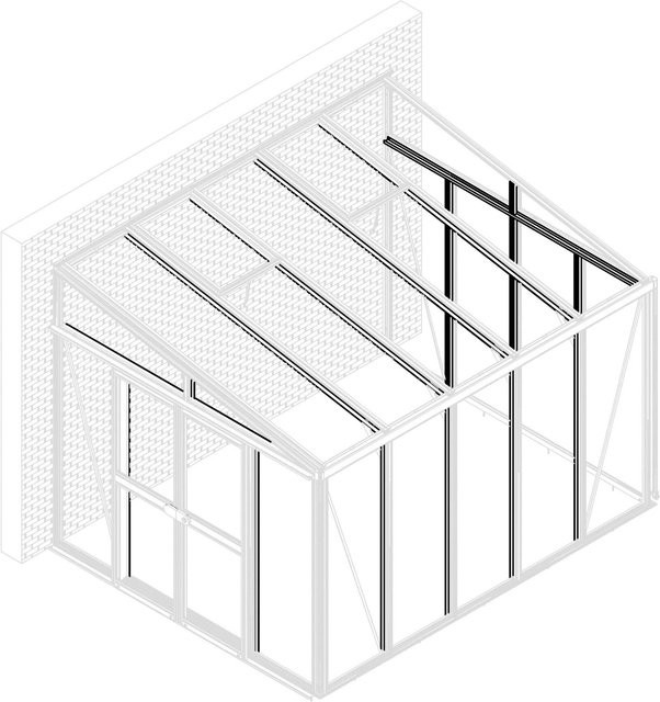 Vitavia Pavillon-Nachrüstsatz Stabilitätsverstärkung für Gewächshäuser Helena 10200 und Athena 10200, Weiß - Bild 1