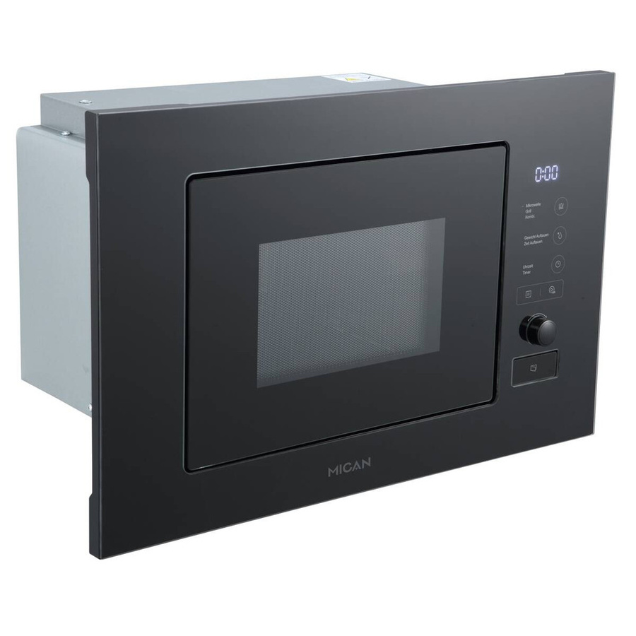 Mican Einbaumikrowelle MGM17SCBG in Schwarz und Edelstahl mit Grillfunktion, B/H/T: 59,5 x 38,2 x 32 cm - Bild 2