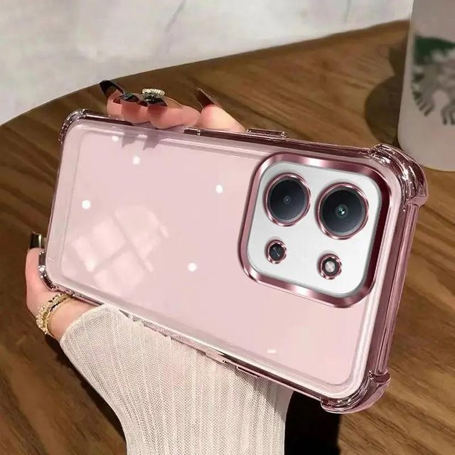 Xiaomi Handyhülle für Redmi 15 15C 4G 5G Stoßfeste Silikon Schutzhülle mit verstärkten Ecken in Transparent oder Pink - Bild 1
