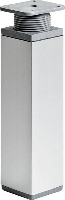 Hettich Möbelfuß Eckig in Aluminium-Optik Silber, B/T/H: 40 x 40 x 150-165 mm - Bild 1