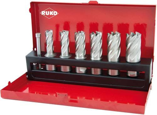 RUKO Kernbohrersatz 7-teilig aus HSS in Silber mit Weldonschaft 3/4 Zoll - Bild 1