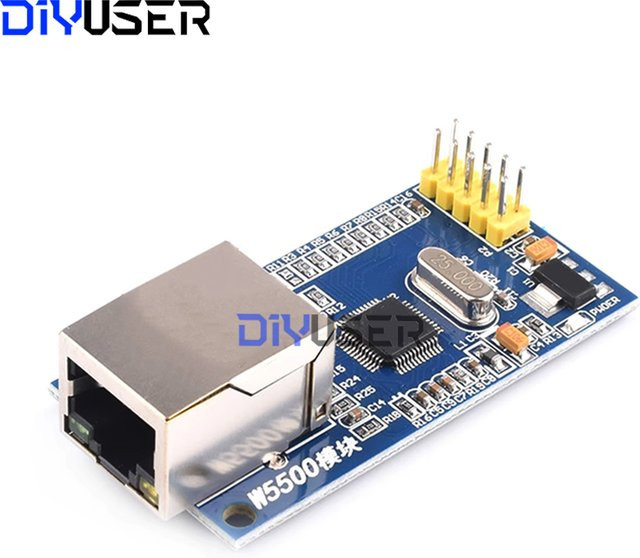 DIYUSER W5500 Ethernet-Modul mit Hardware-TCP/IP-Chip und SPI-Schnittstelle in Blau für STM32 DIY-Projekte - Bild 1