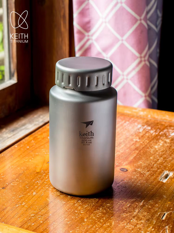 Keith Titan Sportflasche aus Edelstahl in Silber mit 0,9 l Fassungsvermögen - Bild 5