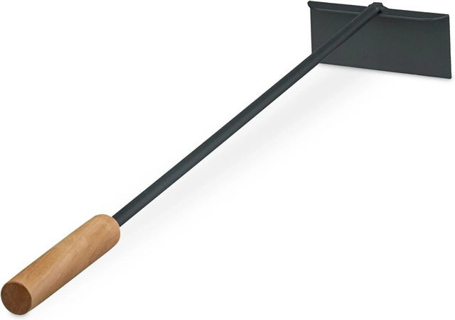 Relaxdays Ascheschieber aus Eisen in Schwarz mit Holzgriff, B/T/H: 53 x 10 x 5 cm - Bild 1