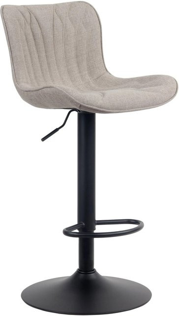 DELUKE Barhocker NIDOR in Taupe mit Lehne und Stepp-Muster, drehbarer Barstuhl aus Stoff, B/T/H: 48 x 54 x 83 cm - Bild 1