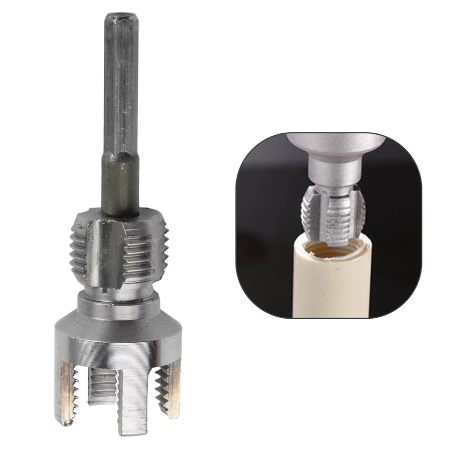 Vibratite PVC Rohr Einfädler für PPR Wasserrohre, Innengewinde Öffner für 20 mm und 25 mm, Farbe: Silber - Bild 3