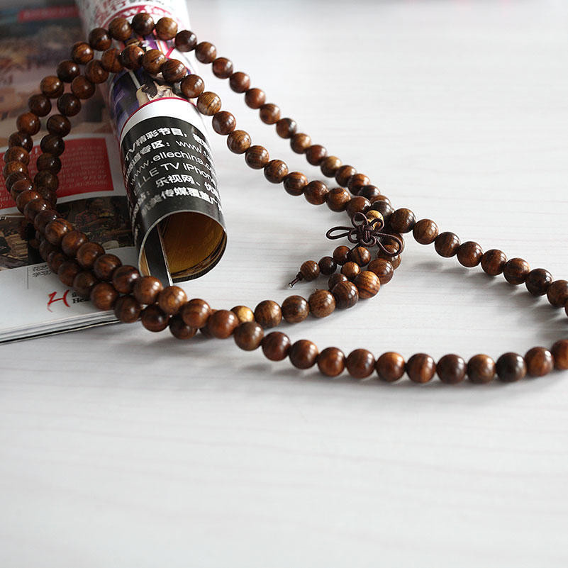 Found Comfort Mala-Halskette Armband, schwarzes Rosenholz, Unisex - Bild 7