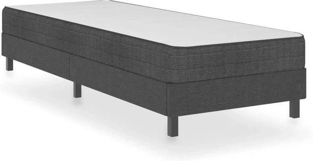 vidaXL Boxspringbett Hybrid in Dunkelgrau aus Stoff, B/T: 100 x 200 cm - Bild 1