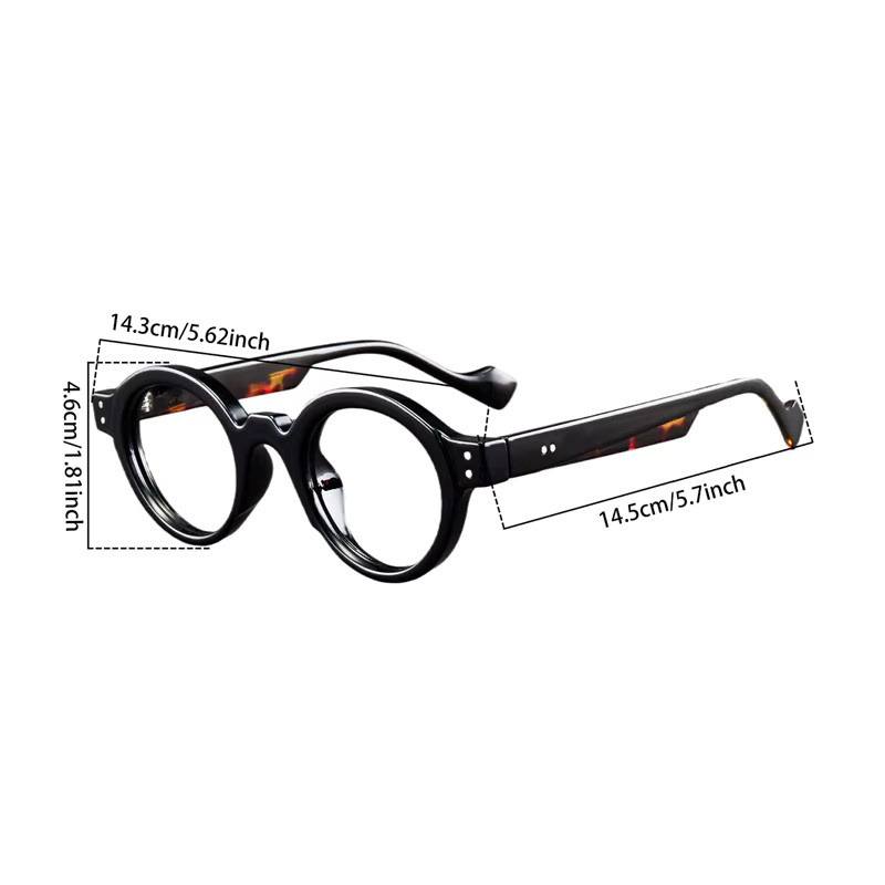 KAMMPT Korrektionsbrille, rund, Herren, Vollrand, Schwarz, Kunststoff, Blaulichtfilter - Bild 2