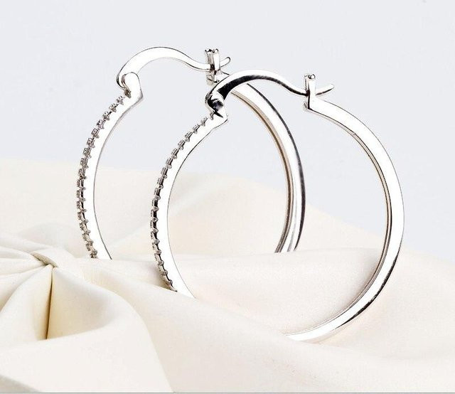 Ohrringe 925 Silber, Zirkonia, Damen, 17–40 mm - Bild 1