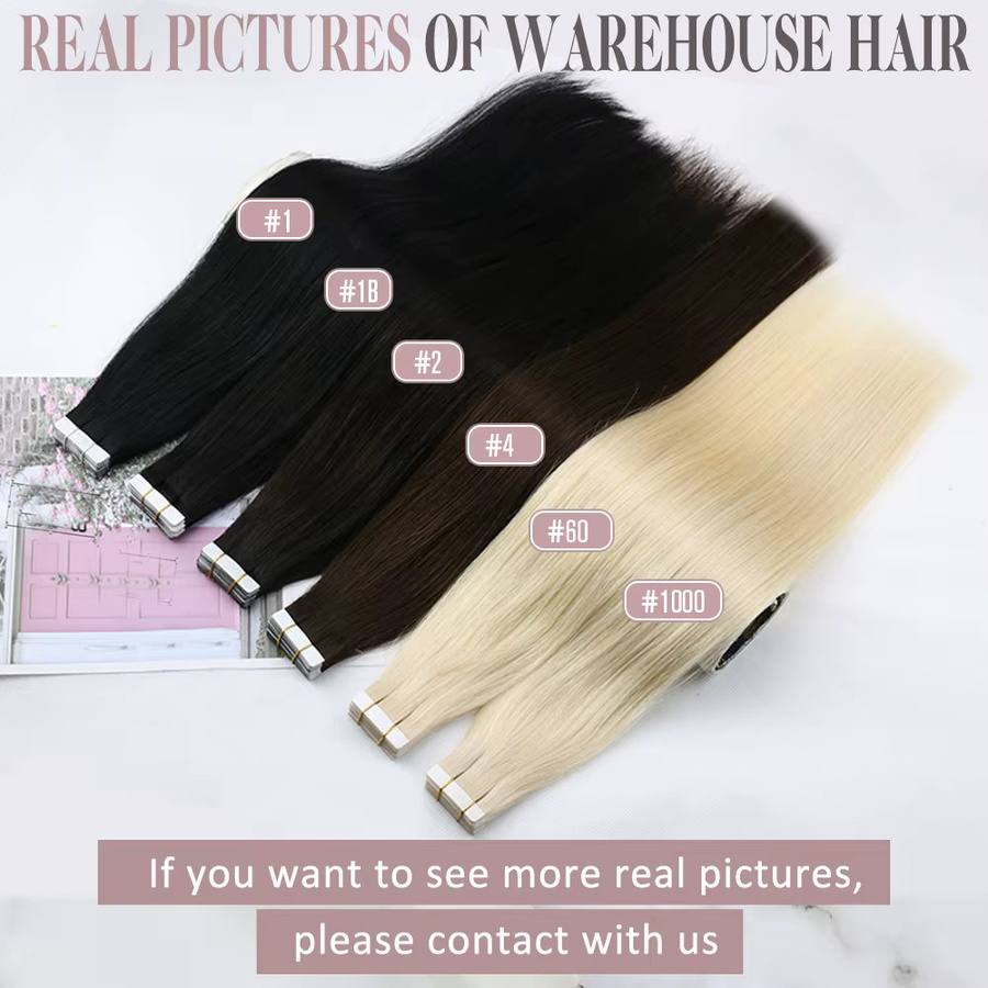 Ugeat Tape-in Haarverlängerungen, Echthaar, Brasilianisches Remy-Haar, Balayage, Damen - Bild 3