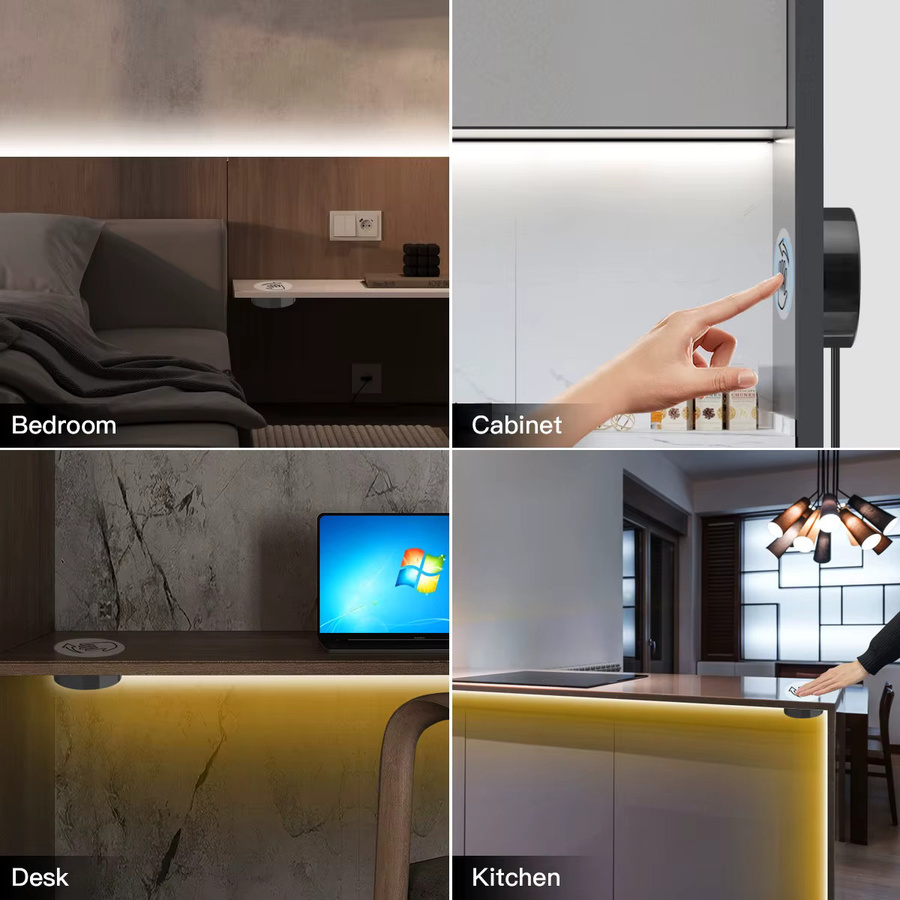 Lcamaw Neon Flex LED-Streifen aus Silikon in Schwarz mit warmweißem Licht und dimmbarer Touch-Steuerung inklusive Netzteil - Bild 6