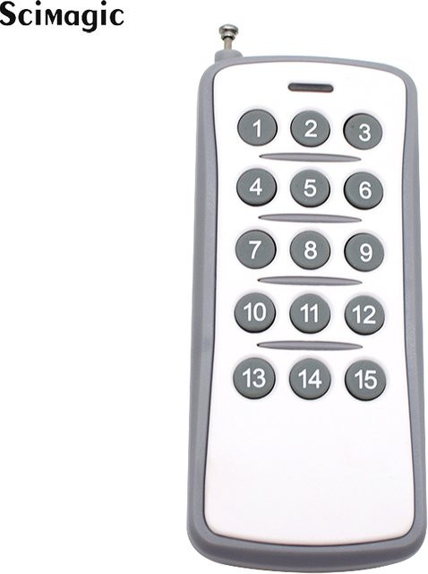 Scimagic-RC RF Wireless Fernbedienung mit 15 Kanälen, 433 MHz Sender, EV1527 Lerncode, Farbe: Weiß - Bild 1