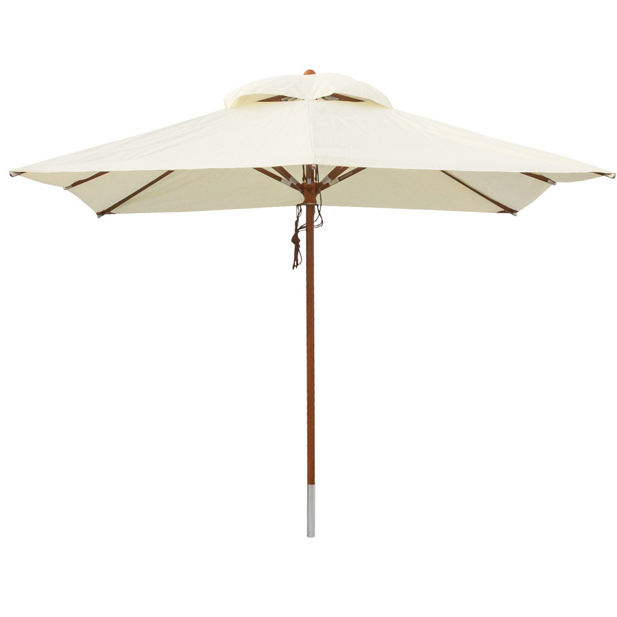 anndora Sonnenschirm Natural eckig mit Winddach und UV-Schutz, Farbe: Beige, B/T: 300 x 300 cm - Bild 1