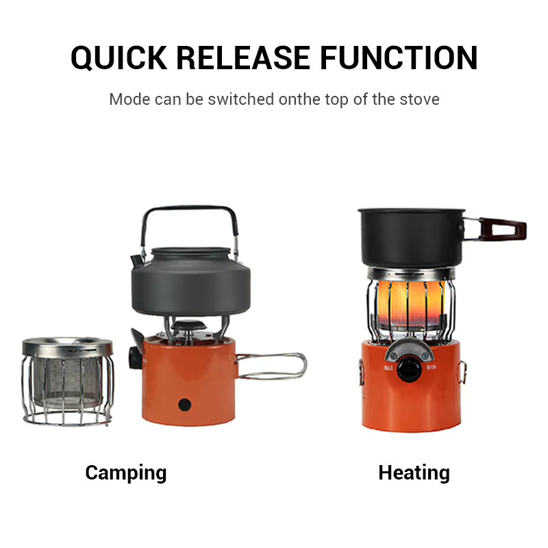 WESTTUNE Outdoor Camping Herd Multifunktionaler Tragbarer Picknick Kocher in Orange - Bild 2
