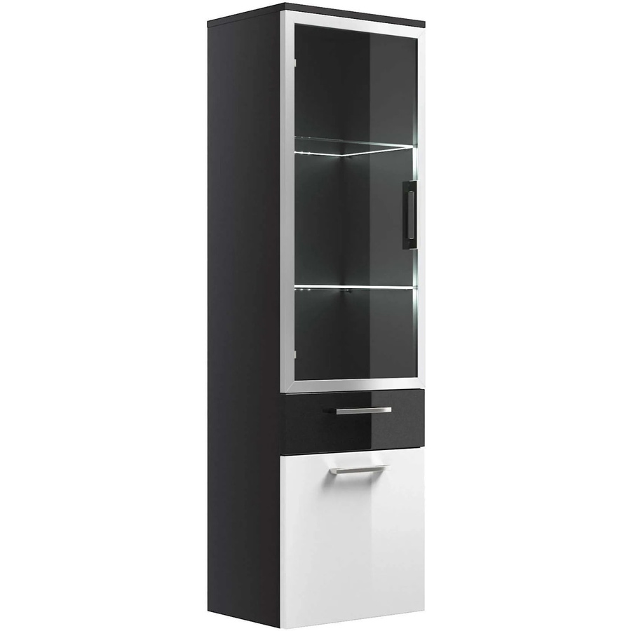 Posseik Bad-Hochschrank Rima in Anthrazit mit Soft-Close-Türen und internen Regalen, Breite: 40 cm, Höhe: 134,5 cm - Bild 2