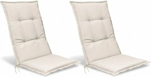 Beautissu Base HL Hochlehner Polster Set Natur/Beige, 2-teilig, B: 120 cm, T: 50 cm, H: 6 cm - Bild 1