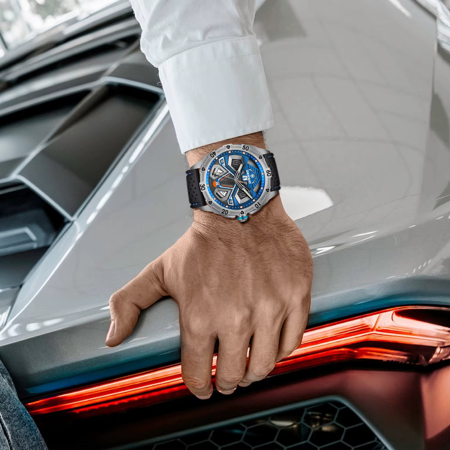 Deesio Armbanduhr, Automatik, Edelstahl, Saphirglas, Blau, Herren - Bild 5