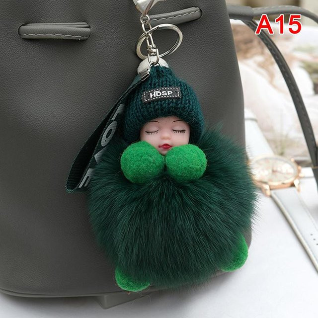 Voyages Schlüsselanhänger, Bommel, schlafendes Baby, Plüschpuppe, black, Unisex - Bild 1