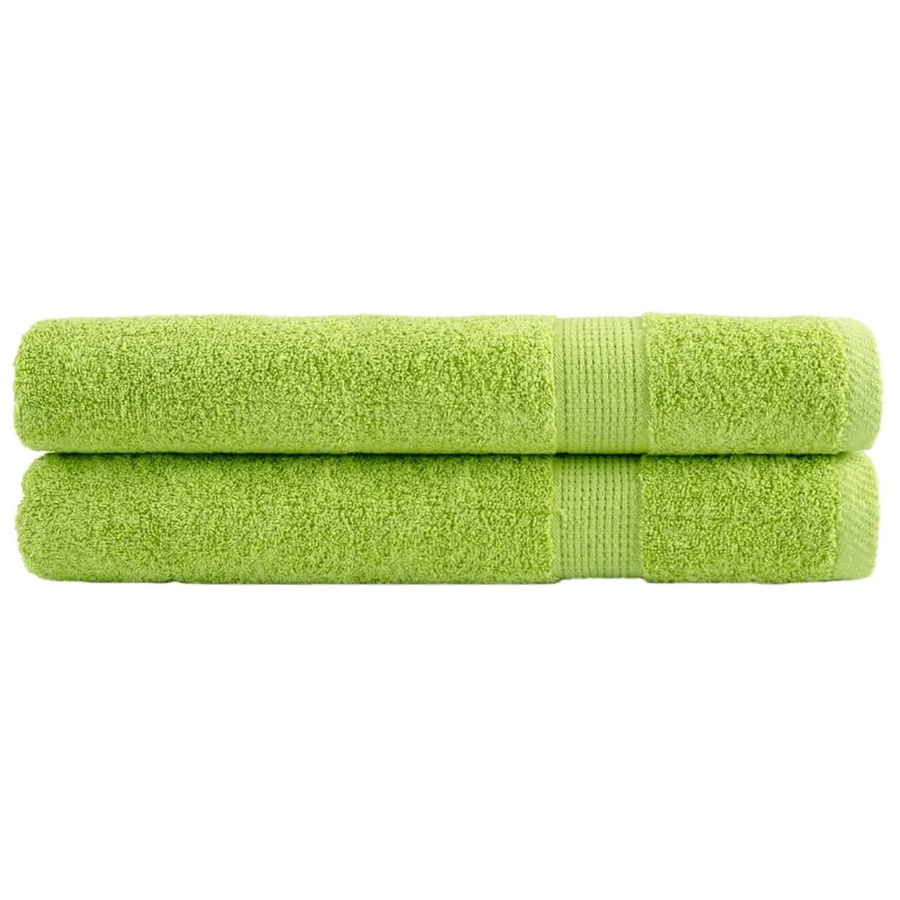 vidaXL Premium-Handtücher aus Baumwolle, 2er-Set, Apfelgrün, B: 100 cm, L: 200 cm, 600 g/m2 - Bild 2