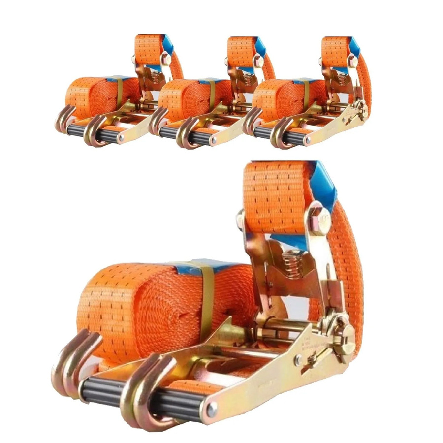 TRUTZHOLM 2er Set Profi Ratschen Spanngurte in Orange und Schwarz, Länge: 5 m, Tragkraft: 4 t (4000 kg) - Bild 2