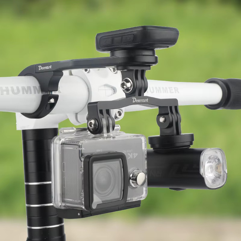 Dual Twin Metall Adapter für GoPro Schnittstelle zur Verlängerung von Fahrrad Computer Halterungen und Scheinwerfern in Schwarz - Bild 6