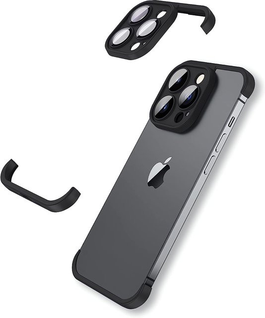 Rui Di Rahmenlose Handyhülle mit Kameraobjektivschutz in Grau für iPhone 17 Air 16 15 Pro Max 14 Plus 13 14Pro 15Pro 13Pro 16Pro - Bild 1