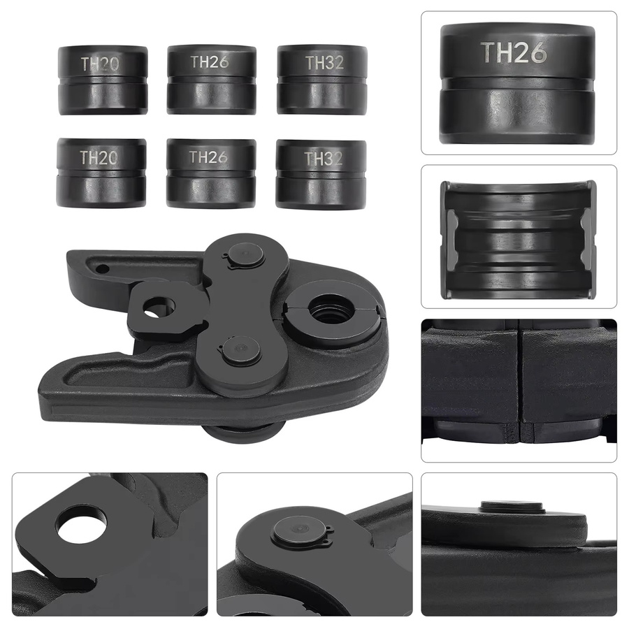 Bymaocar Pressbacke und Formen TH16, TH20, TH26, TH32 in Schwarz als Rohrschlüsselbacke für Aluminium-Kunststoffrohre, Pex-Rohre und Pb-Rohre - Bild 3