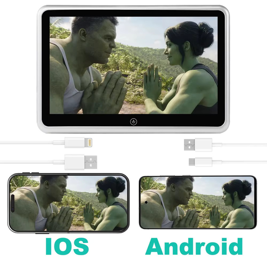 Carsanbo 8 Zoll Touchscreen-Kopfstützenmonitor MP5 mit IOS und Android Mirror Link für Multimedia-Projektion im Auto - Bild 5
