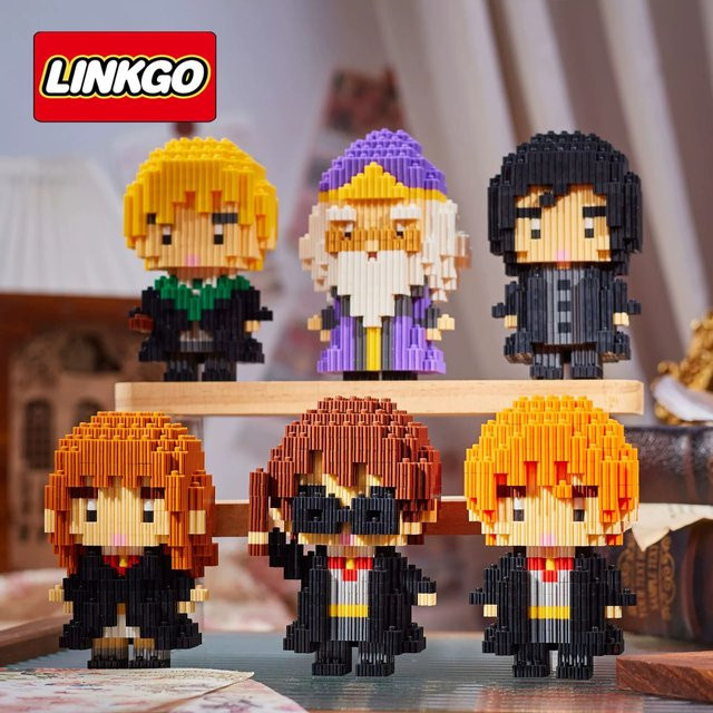 Linkgo Harry Potter Hermine Ron Dumbledore Snape, 3D Film Modell, Mini Ziegel Figur Spielzeug - Bild 1