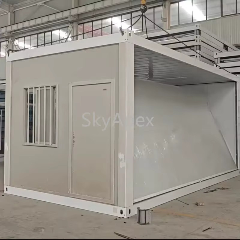 Modernes modulares Flachpack-Klappbehälterhaus aus Stahl und Holz in Weiß für Home-Office und Garten - Bild 2