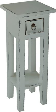 Beistelltisch PADEA aus Mahagoni-Holz in Grau, B/T/H: 25 x 25 x 67 cm