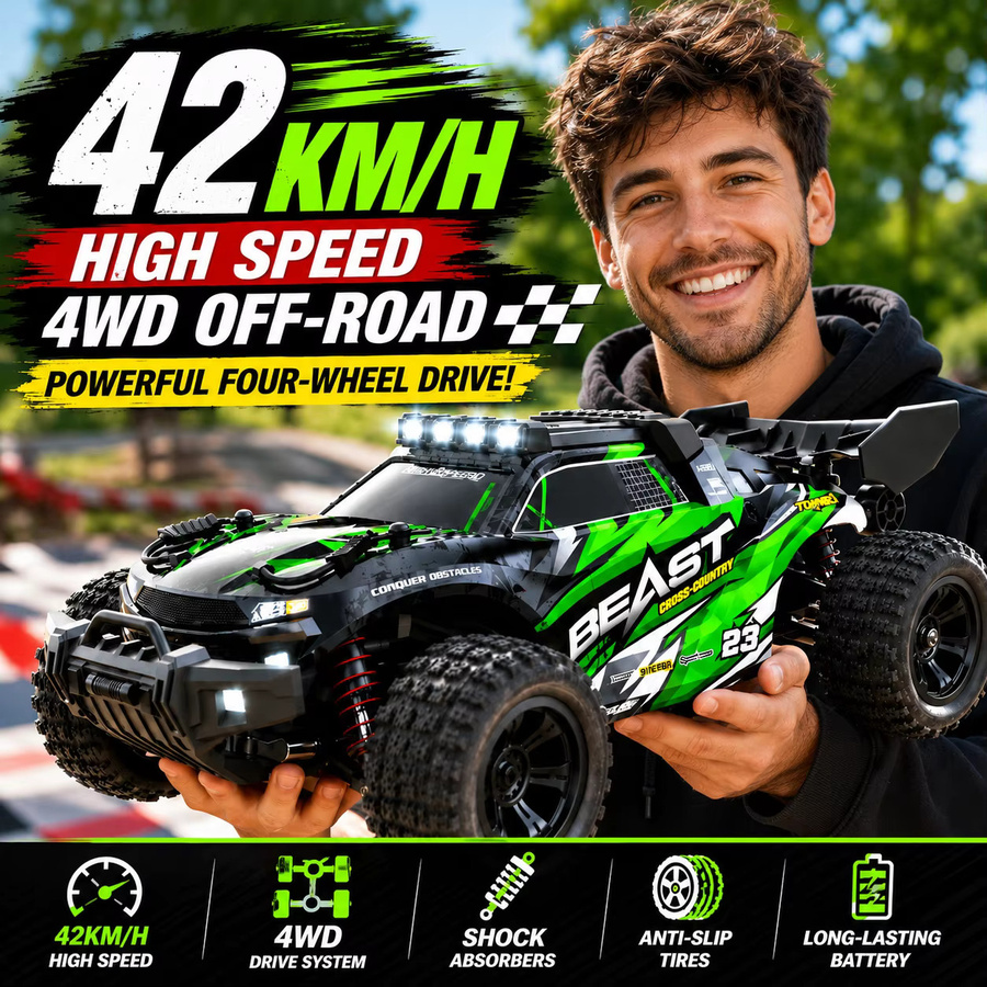 ZNLYRION RC Auto Monster Truck Offroad, 1:18 Maßstab, mit Metallchassis, LED-Lichtern, ab 14 Jahren - Bild 2
