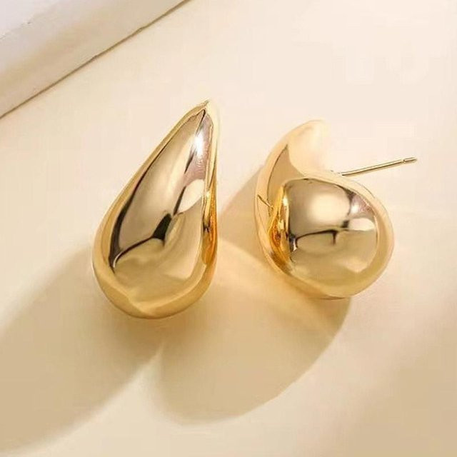 YIRAN Jewelry Tropfenohrringe, 18 Karat vergoldet, Kupfer, Damen, beige - Bild 1